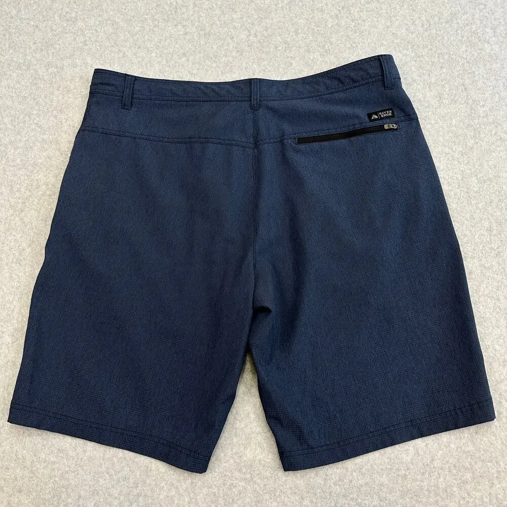 River Edge Hiking Shorts Mens 38 Navy Stretch Performance Athleisure Gorpcore